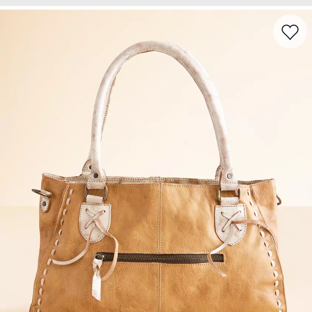 Rockababy Cashew Rustic Structured Shoulder Bag with Double Straps